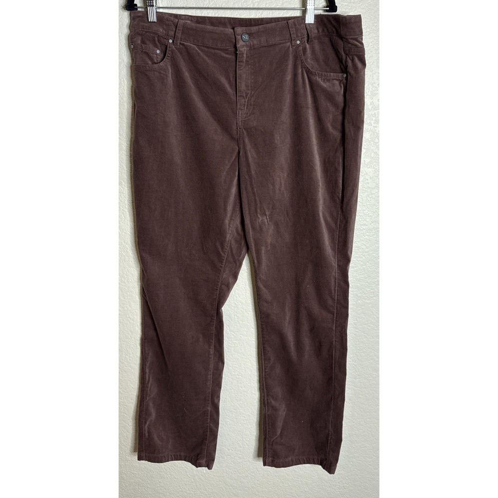 Nic Zoe Womens Size 34 Velvet Straight Leg Ankle‎ Pant Chai Purple Career NEW
